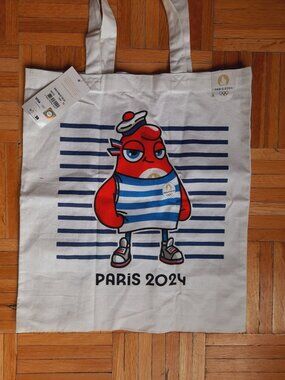 Official Paris 2024 Olympics tote bag with Mascot Phryge, NEW